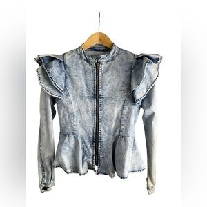 Denim ruffle vintage jacket - super pretty! 💎